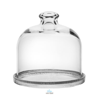Cúpula con Pomo 15x11 cm- Base de Vidrio