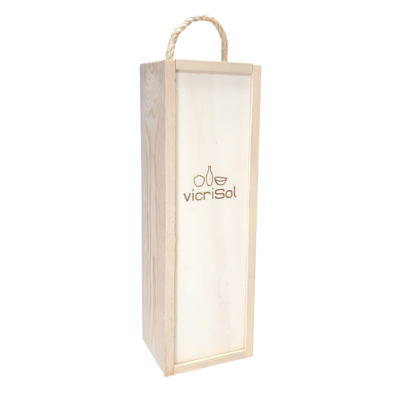 Caja Madera Personalizada con Asa 1 Botella Vino
