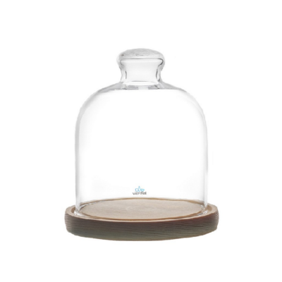 Cúpula con Pomo 15x11 cm- Con Base Madera