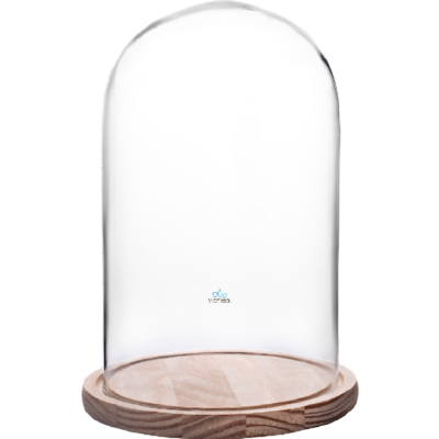 Cúpula 50x30 cm con Base de Madera