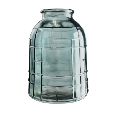 FLORERO CUADROS 33 CM-COLOR GRIS