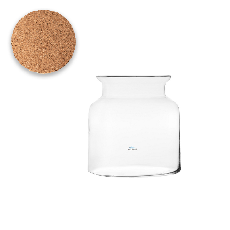 Florero Terrario MERY 15 cm- Tapa corcho