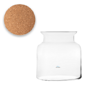 Florero Terrario MERY 19 cm- Tapa corcho