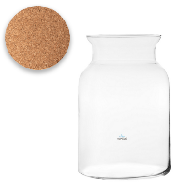 Florero Terrario MERY 30 cm- Tapa Corcho