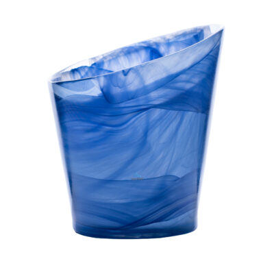 MACETA CONICA ALABASTRO AZUL