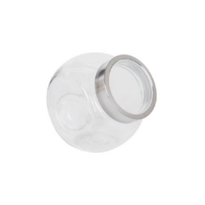 Tarro inclinado 650 ml- Tapa Metálica transparente