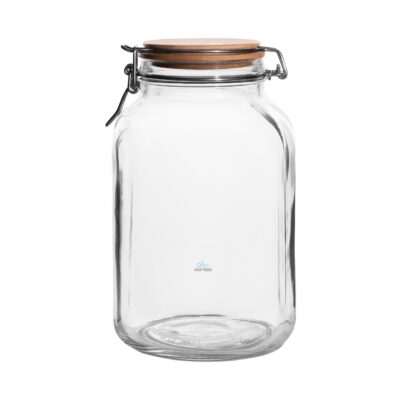 Tarro Cuadrado 4,25 litros con Tapa Hermética de Madera